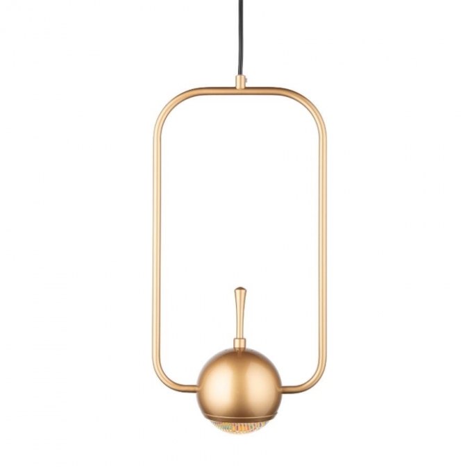 Pendente Flavo Anelli Metal Dourado Brilho e Difusor em Vidro 5 watts 3000K 400X200X100mm FP1140DB