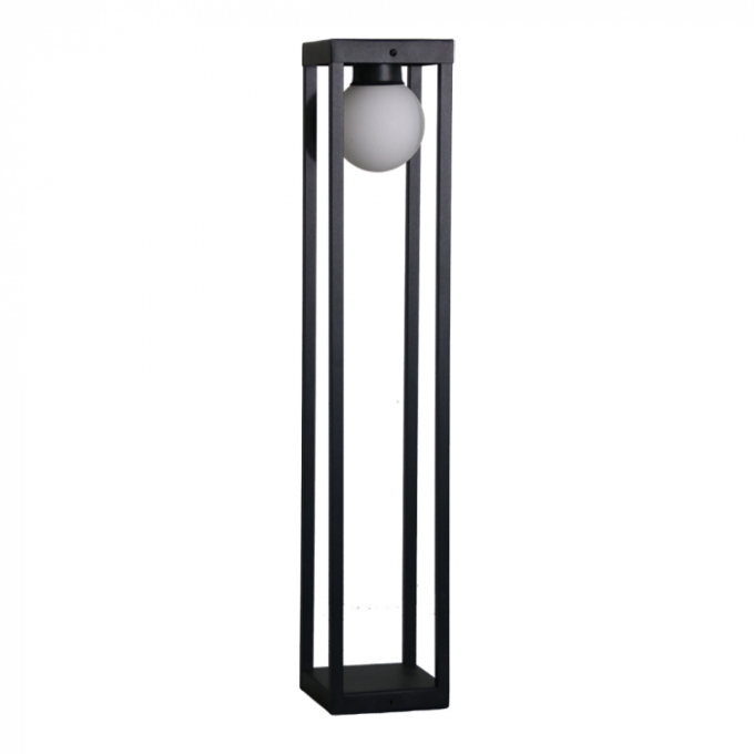 Poste Balizador Ideal Retangular Externo Alumínio e Vidro 1L G9 700X130X130mm PA-417