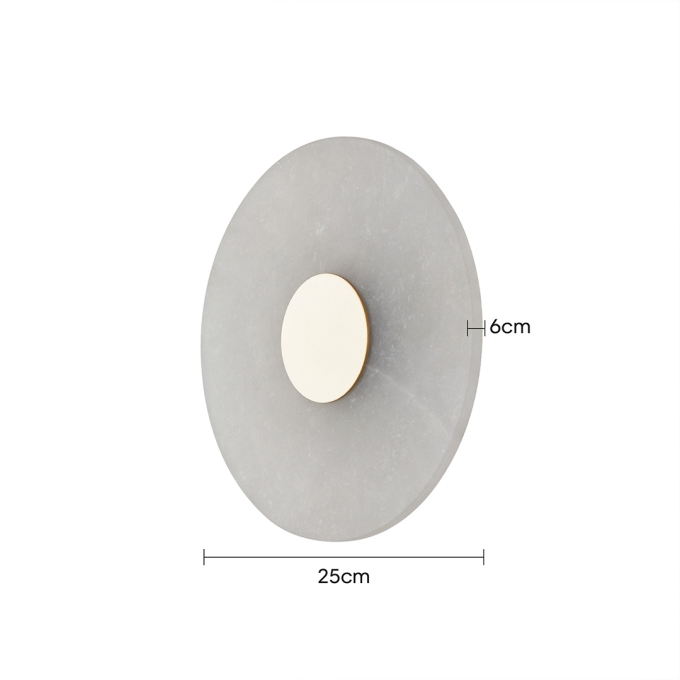 Arandela Nordecor Jony 5 watts 3000K Ouro Champagne e Mármore IP20 Bivolt Ø250x60mm 2924