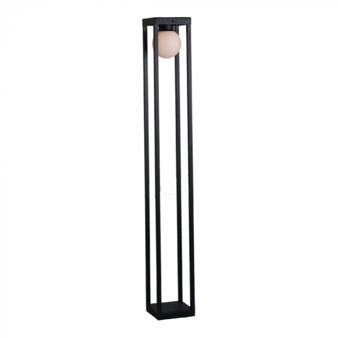 Poste Balizador Ideal Retangular Externo Alumínio e Vidro 1L G9 1000X130X130mm PA-420