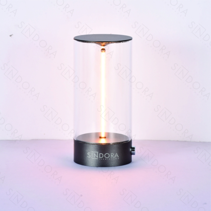 Abajur Sindora Preto USB Bateria Recarregável 3 watts 3000K Bivolt Ø85x140mm DCY02521