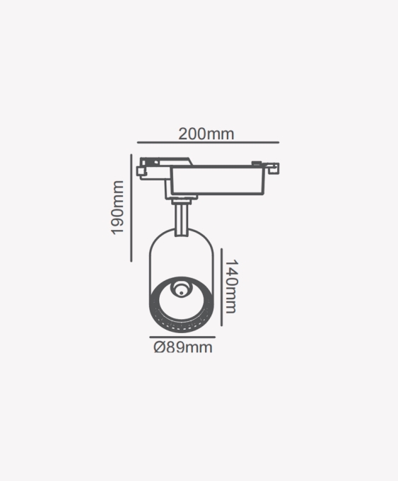 Spot para Trilho Opus LED 30 watts 3000K 24° Preto Bivolt Ø89x140mm OPS 36854