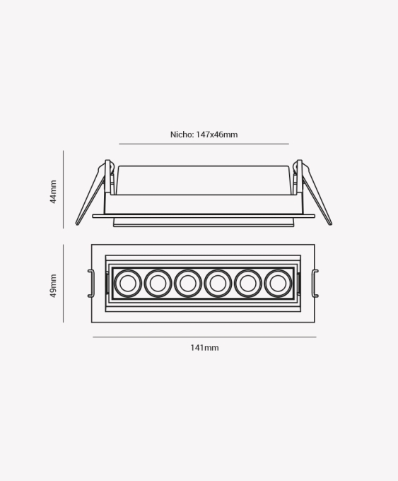 Spot Embutir Opus LED Soul Direcionavel 10 watts 2700K IRC90 24° IP20 142x50x45mm Branco OPS 84998