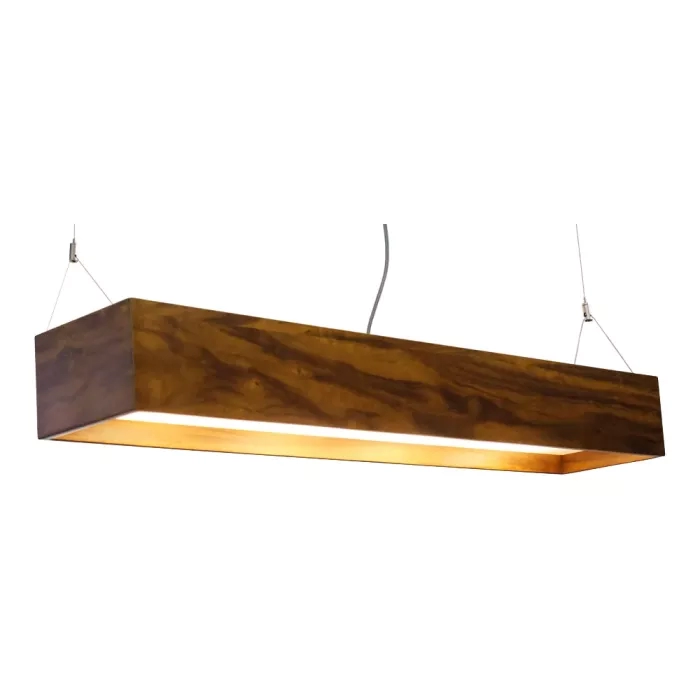 Pendente Union Iluminação Clean Recuado Madeira e Acrílico 6L E27 1150x200x400mm 037