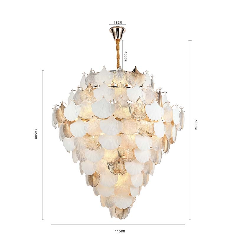 Pendente Nordecor Musche 36L E14 Ouro Brilho Ø1200x1450mm 2905