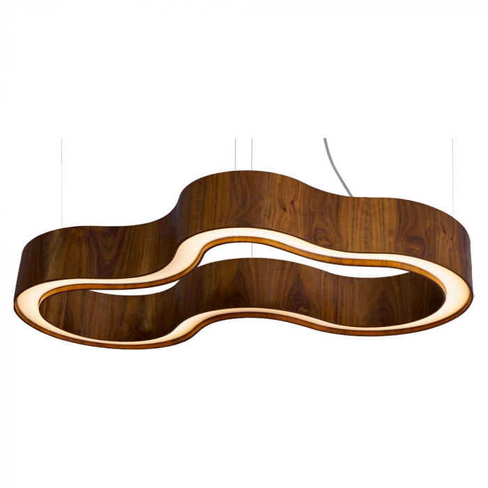 Pendente Union Iluminação Semi-Cilíndrico Curve Madeira e Acrílico 32 watts 3000K 120x1200x660mm 452