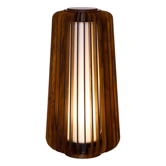 Abajur Union Iluminação Candeia Madeira e Acrílico 1L E27 Ø320x625mm 354
