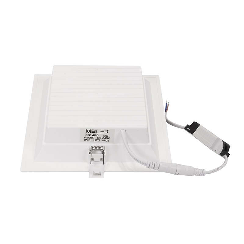 Painel Embutido Quadrado Nordecor Kais 12 watts 3000K Branco Bivolt 177x177mm 4188