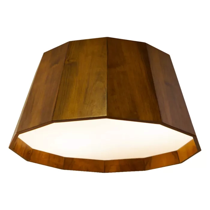 Plafon Union Iluminação Cônico Facetado Madeira e Acrílico 6L E27 Ø750x250mm 468