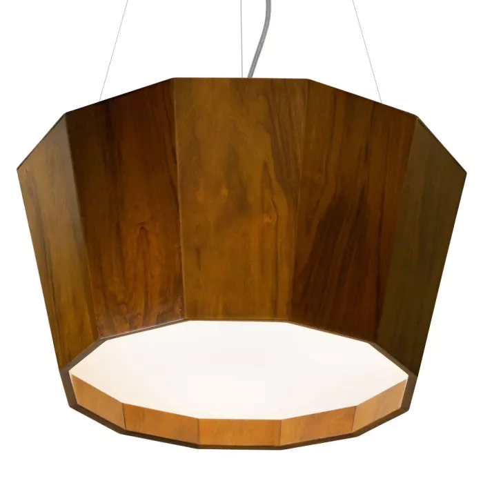 Pendente Union Iluminação Cônico Invertido Madeira e Acrílico 4L E27 Ø650x250mm 393