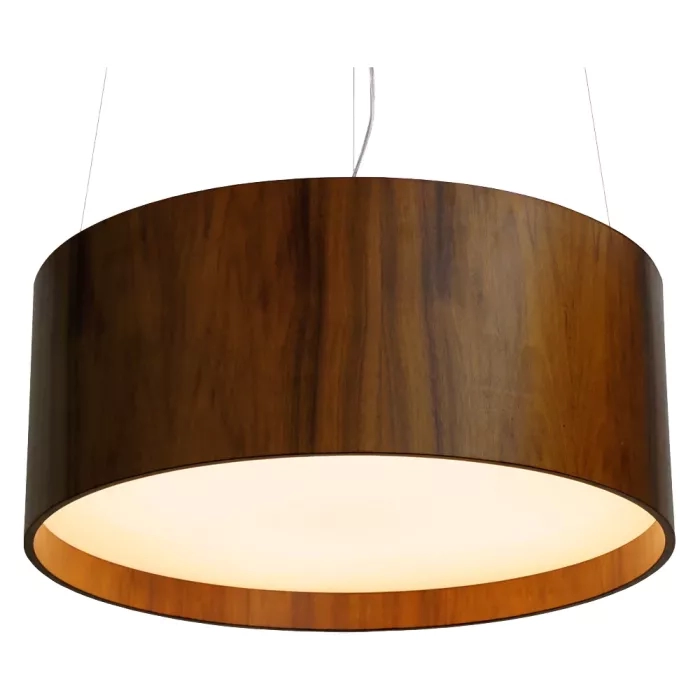 Pendente Union Iluminação Cilíndrico Inteiro Madeira e Acrílico 6L E27 Ø800x250mm 122