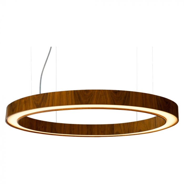 Pendente Union Iluminação Anel Oval Slim Madeira e Acrílico 20 watts 3000K 60x700x500mm 456