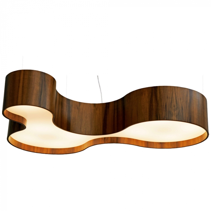 Pendente Union Iluminação Semi-Cilíndrico Curve II Madeira 7L E27 200x1000x680mm 116