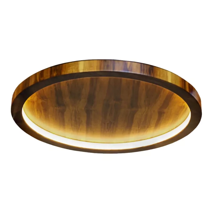Plafon Union Iluminação Anel Cilíndrico Madeira e Acrílico 21 watts 3000K Ø700x40mm 377