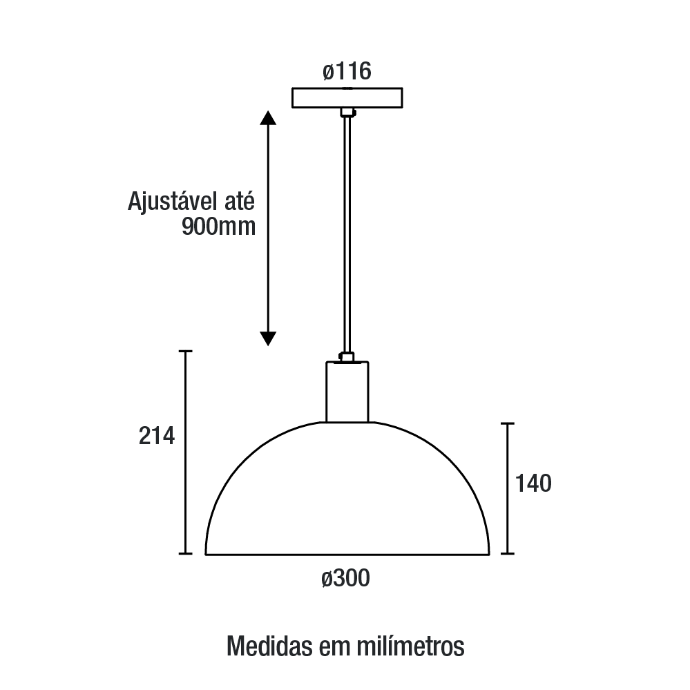 Pendente Blumenau Bia Alumínio Branco 1L E27 Ø300mm 813010-11