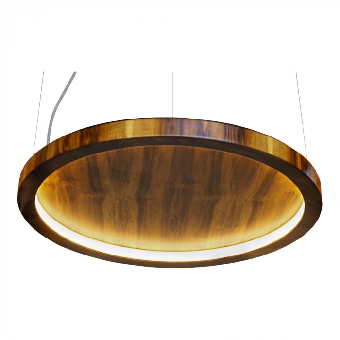 Pendente Union Iluminação Anel Horizontal Madeira e Acrílico 24 watts 3000K Ø900x40mm 373