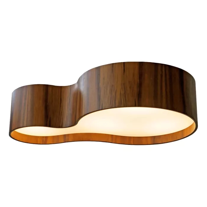 Plafon Union Iluminação Semi Cilíndrico Curve I Madeira e Acrílico 4L E27 850x200x520mm 165