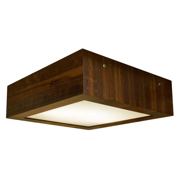 Plafon Union Iluminação Aberto Madeira e Acrílico 2L E27 300x300x120mm 057