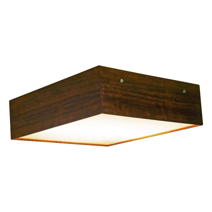 Plafon Union Iluminação Clean Madeira e Acrílico 3L E27 400x400x120mm 033