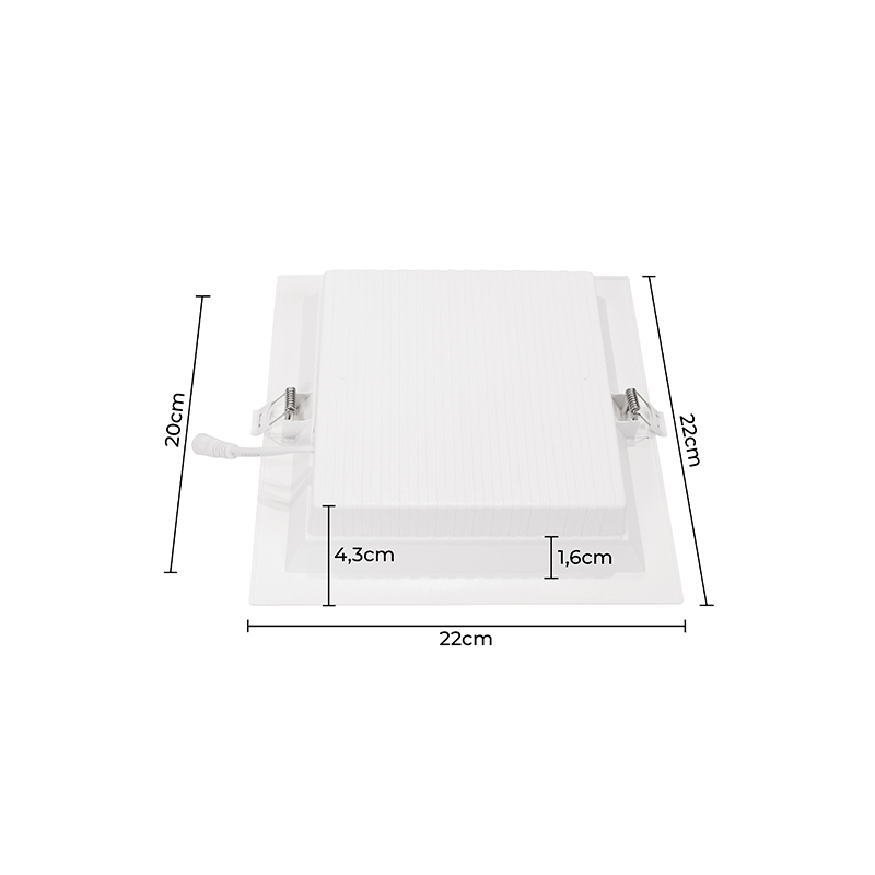 Painel Embutido Quadrado Nordecor Kais 18 watts 4000K Branco Bivolt 220x220mm 4192