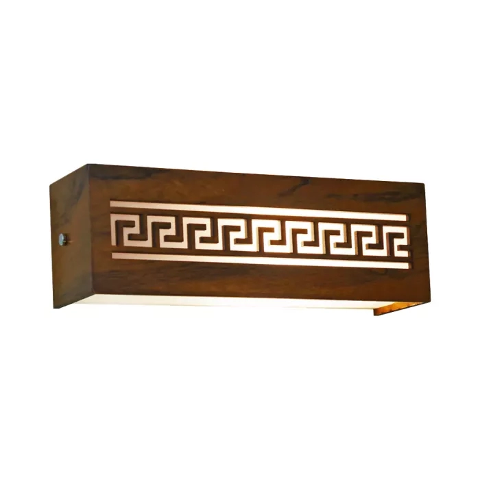 Arandela Union Iluminação Horizontal Gregas Madeira e Acrílico 2L E27 440x100x85mm 156