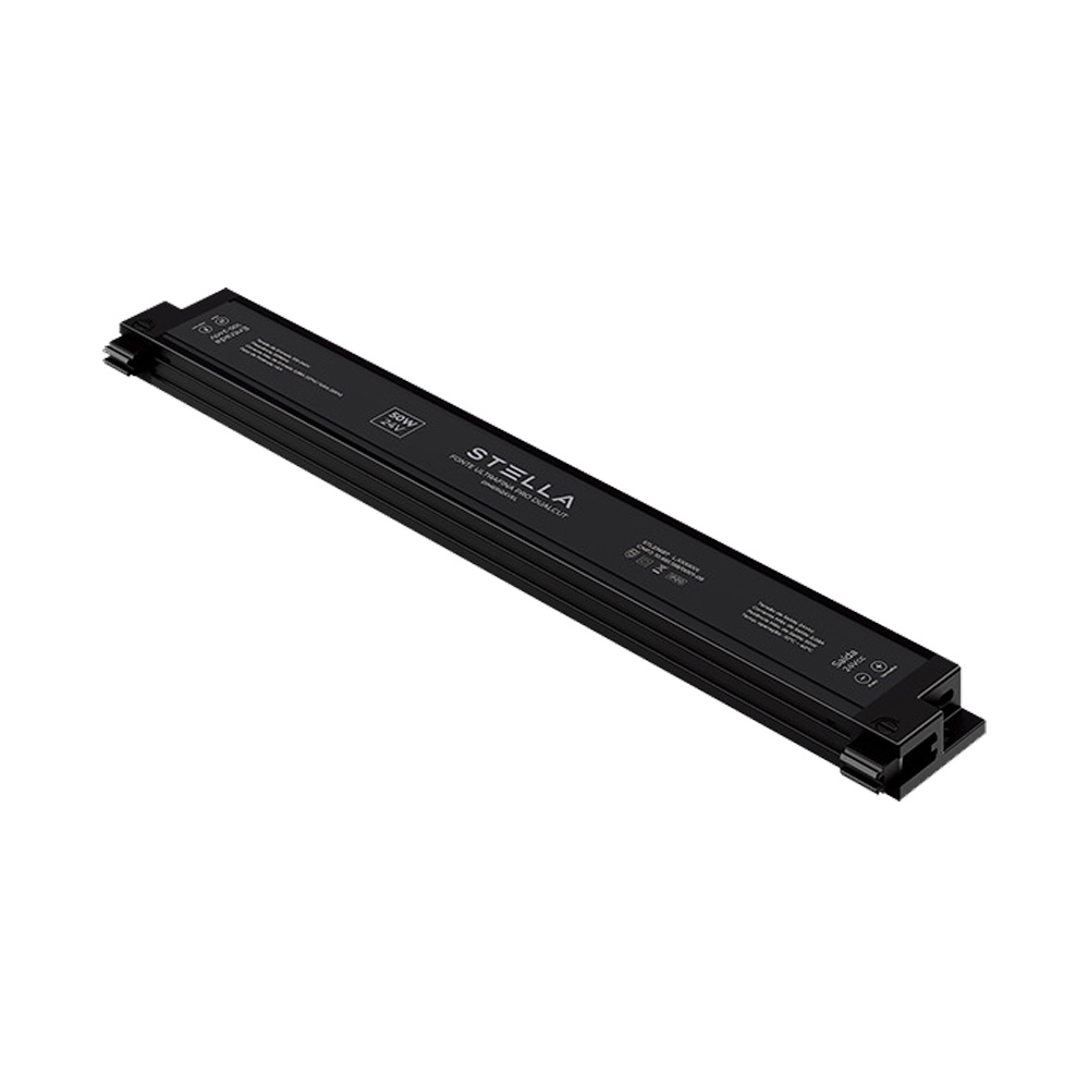 Fonte 24V Stella Ultrafina Pro Dualcut Dimerizável 50 Watts 2,08A IP20 Bivolt 323x16x40mm STL23687
