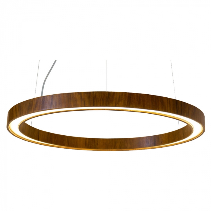 Pendente Union Iluminação Anel Slim Madeira e Acrílico 12 watts 3000K Ø500x40mm 309