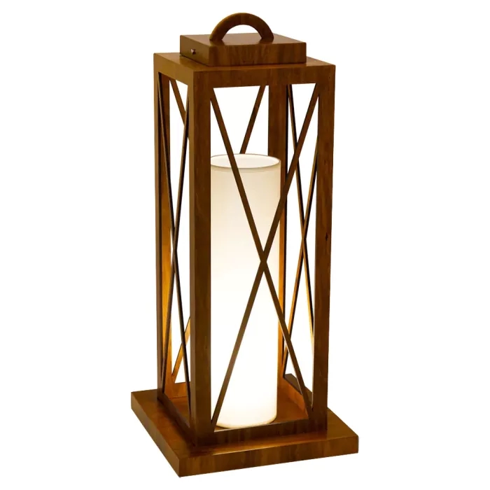 Coluna Union Iluminação Lanterna Madeira e Acrílico 1L E27 800x350x350mm 353
