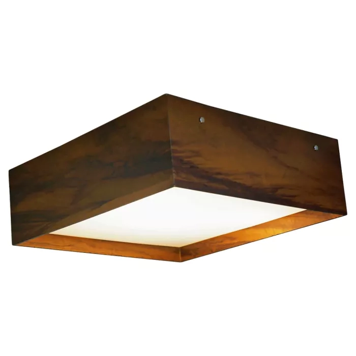 Plafon Union Iluminação Clean Recuado Madeira e Acrílico 4L E27 550x550x150mm 105