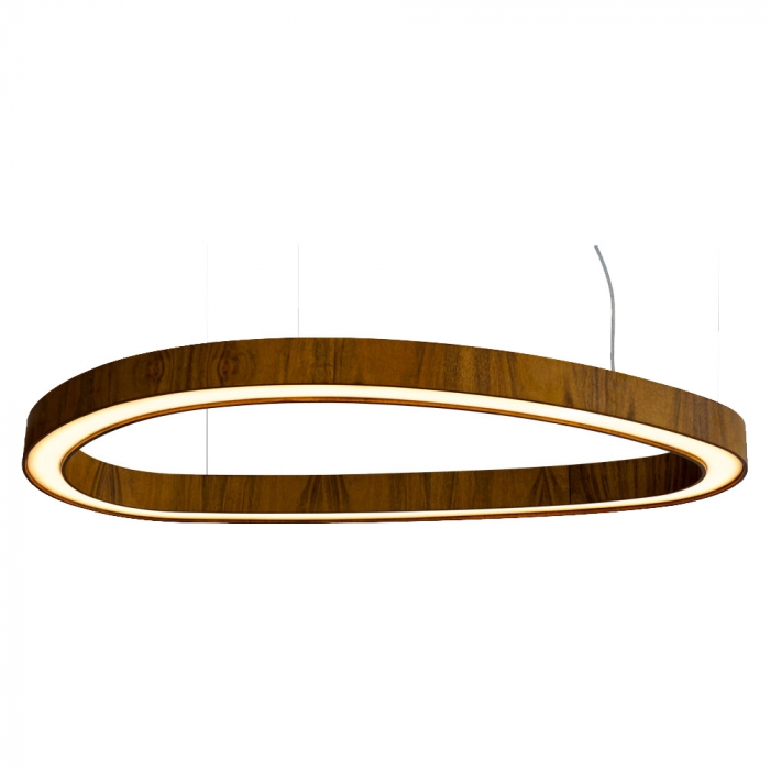 Pendente Union Iluminação Anel Orgânico Slim Madeira e Acrílico 32 watts 3000K 60x800x450mm 453