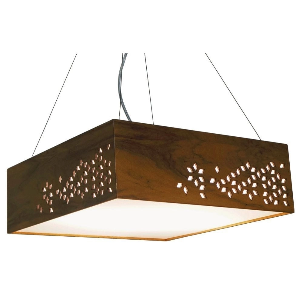Pendente Union Iluminação Geometric Horizontal Madeira e Acrílico 2L E27 350x150x350mm 177