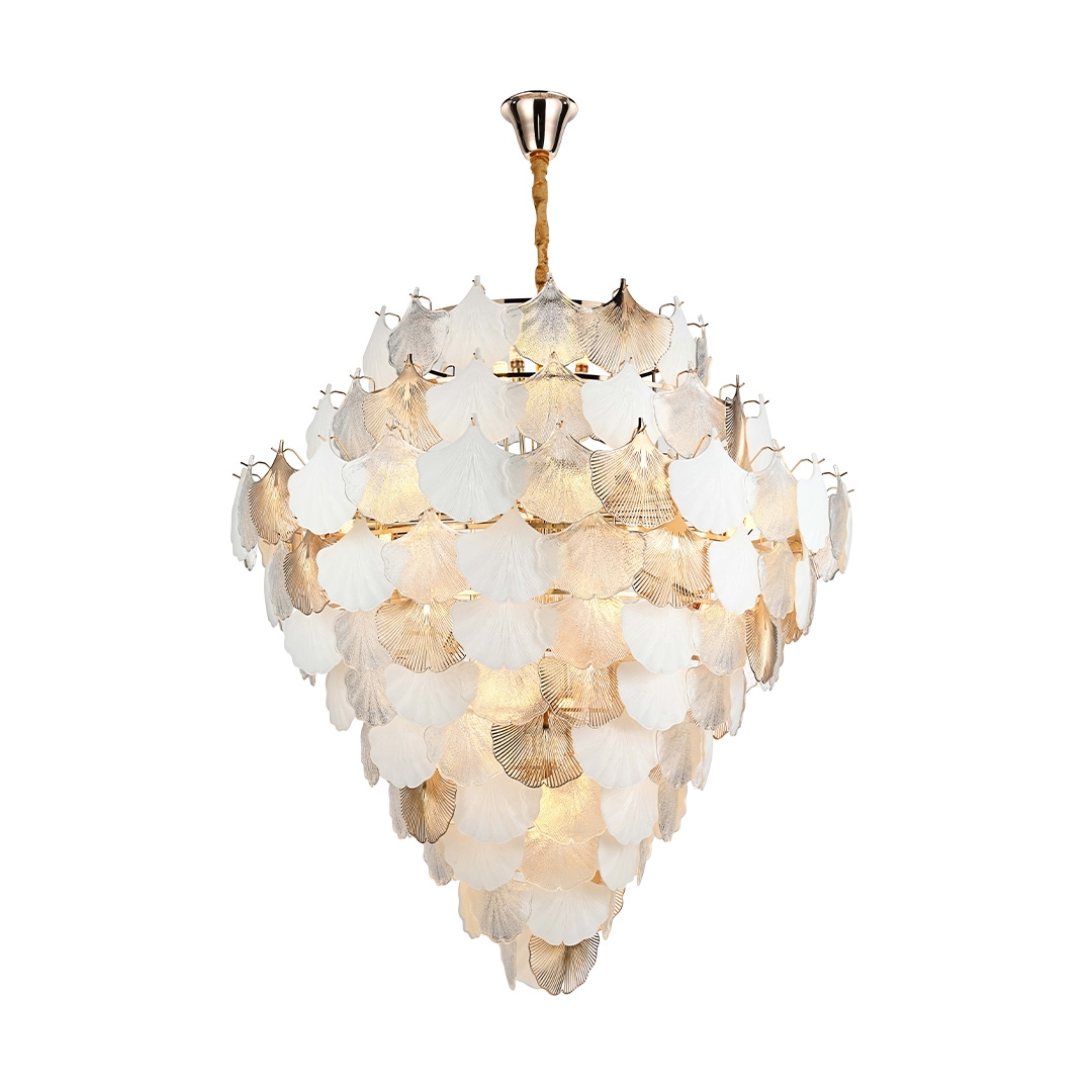 Pendente Nordecor Musche 36L E14 Ouro Brilho Ø1200x1450mm 2905
