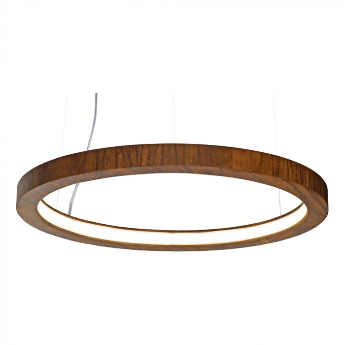 Pendente Union Iluminação Anel Horizontal Madeira e Acrílico 18 watts 3000K Ø600x40mm 216