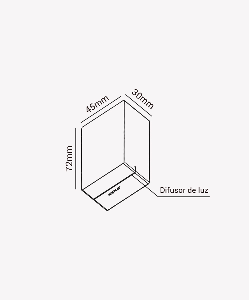 Balizador Sobrepor Opus Inlinea 3 watts 3000K IRC90 Preto IP65 Bivolt 45x75x30mm OPS 85735