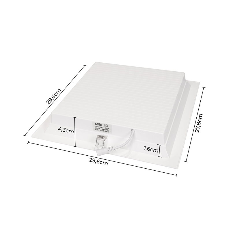 Painel Embutido Quadrado Nordecor Kais 24 watts 3000K Branco Bivolt 296x296mm 4194