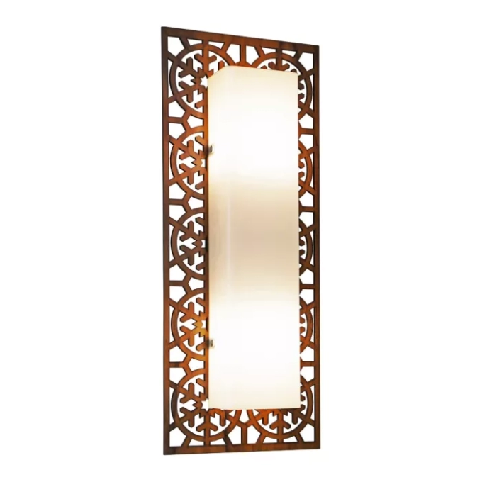 Arandela Union Iluminação Floco de Neve Clean Madeira e Acrílico 2L E27 220x550x85mm 049