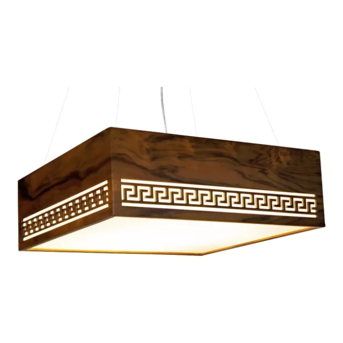 Pendente Union Iluminação Gregas Madeira e Acrílico 4L E27 550x150x550mm 173