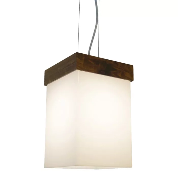 Pendente Union Iluminação In Box Madeira e Acrílico 1L E27 150x300x150mm 183