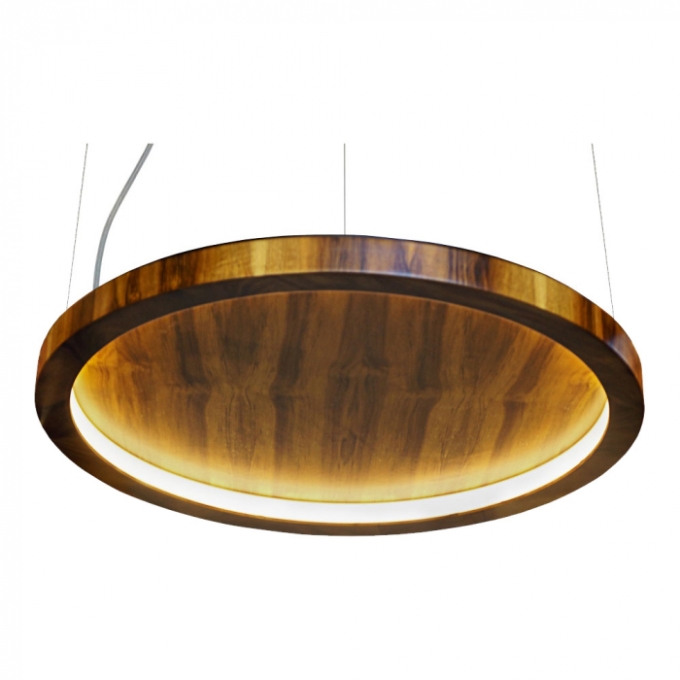 Pendente Union Iluminação Anel Horizontal Madeira e Acrílico 24 watts 3000K Ø800x40mm 372