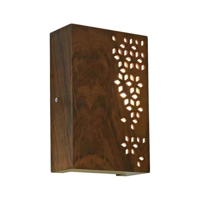 Arandela Union Iluminação Geometric Madeira e Acrílico 2L E27 200x300x85mm 065