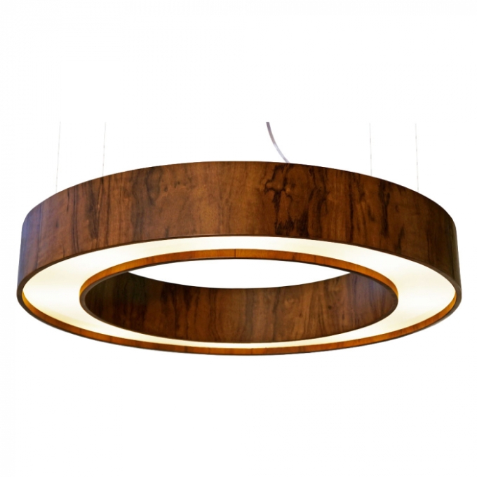 Pendente Union Iluminação Anel Cilíndrico Madeira 7L G9 Ø700x120mm 157