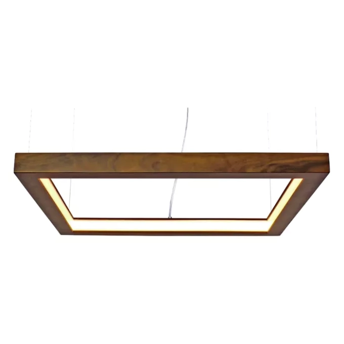 Pendente Union Iluminação Quadrado Vazado Madeira e Acrílico 32 watts 3000K 800x40x800mm 287