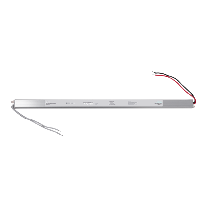 Fonte 12V Slim Nordecor 6A 72 watts IP20 380x25x20mm (Ultra Fina) 7018

