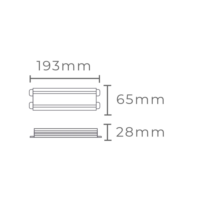 Fonte 24V Nordecor 8,3A 200 watts IP67 193x65x28mm 7271