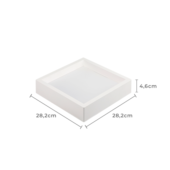 Painel Sobrepor Quadrado Nordecor Kais 24 watts 3000K Branco Bivolt 282x282mm 4249