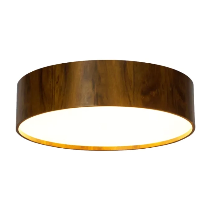 Plafon Union Iluminação Cilíndrico Madeira e Acrílico 2L E27 Ø350x120mm 131