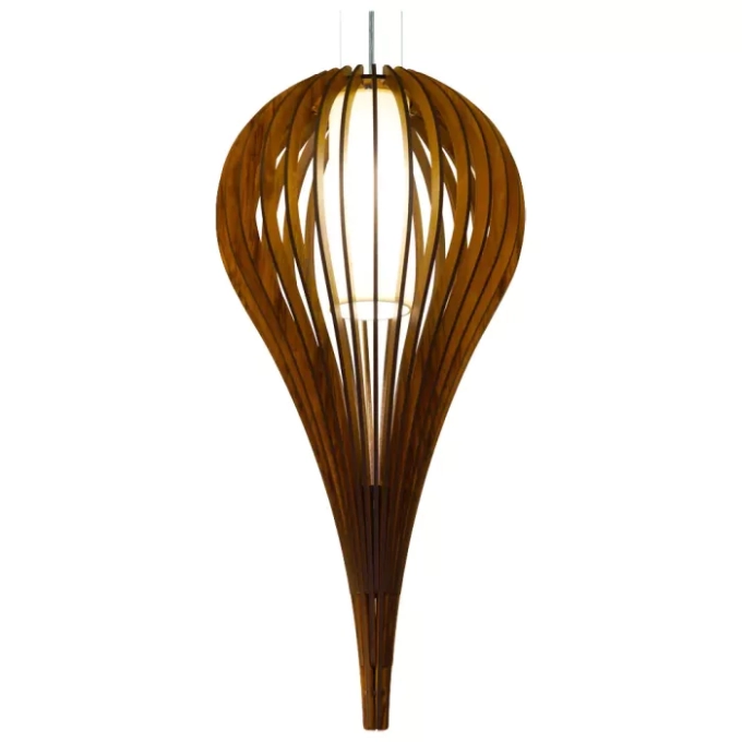 Pendente Union Iluminação Balloon Madeira e Acrílico 1L E27 Ø500x1200mm 363