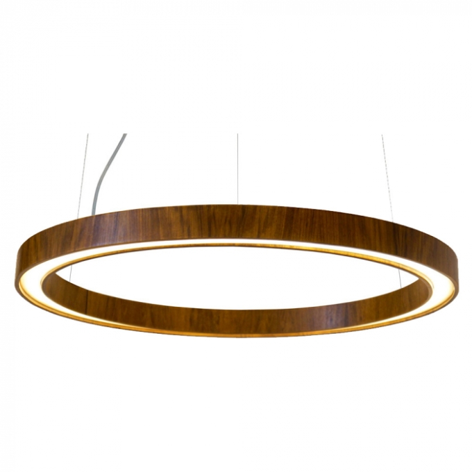 Pendente Union Iluminação Anel Slim Madeira e Acrílico 12 watts 3000K Ø400x40mm 308
