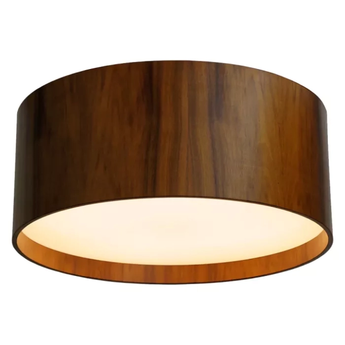 Plafon Union Iluminação Cilíndrico Madeira e Acrílico 8L E27 Ø900x250mm 476