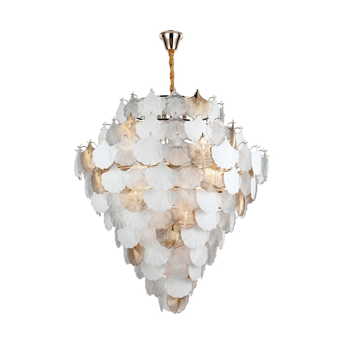 Pendente Nordecor Musche 36L E14 Ouro Brilho Ø1200x1450mm 2905